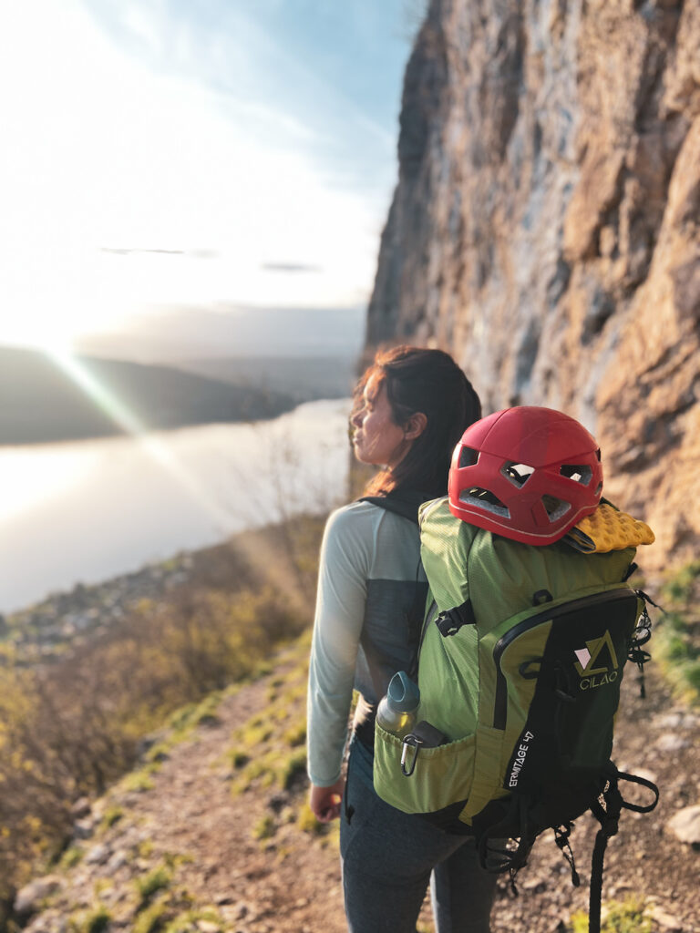 utilisation du sac à dos ermitage 47 cilao en escalade