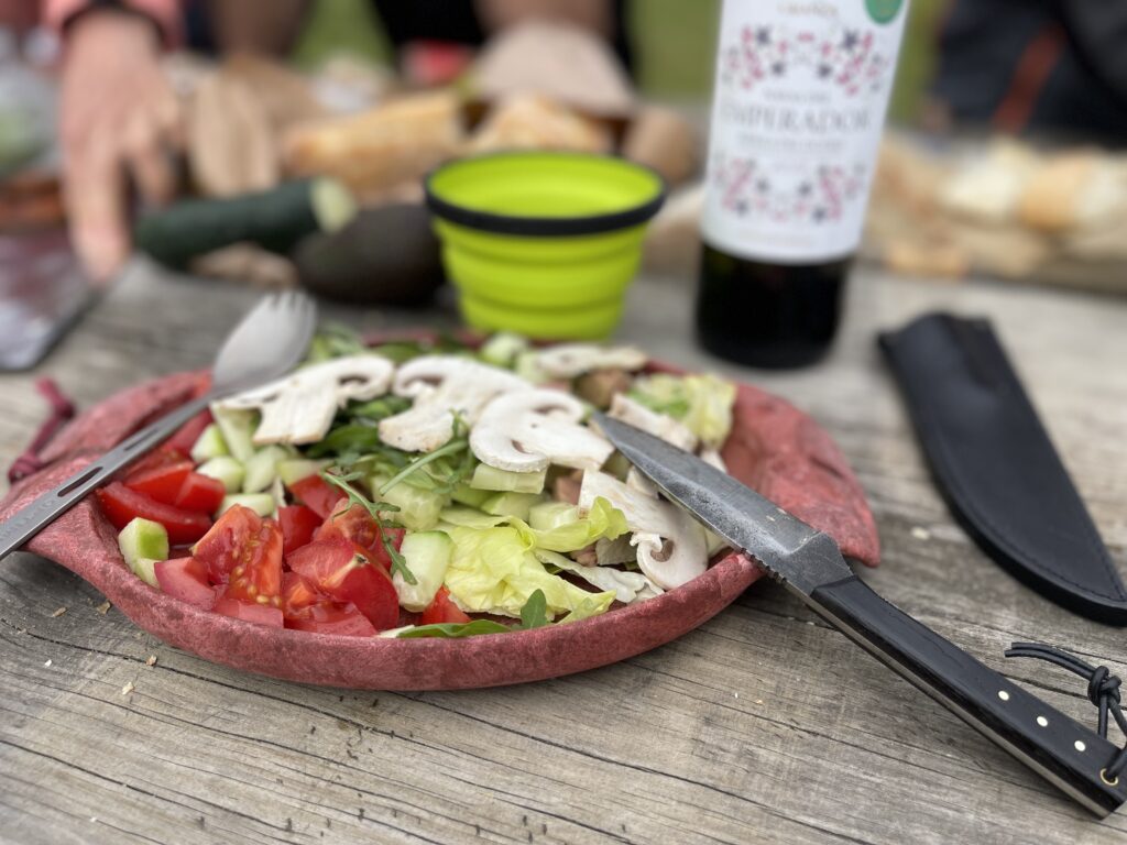 Salade pique-nique sur le circuit de Saint Jacques de Compostelle