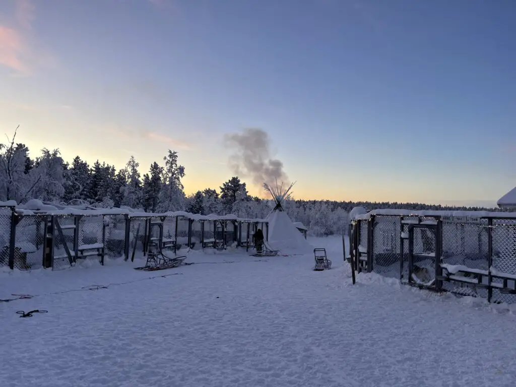 Pdj au tipi du camp kiruna husky