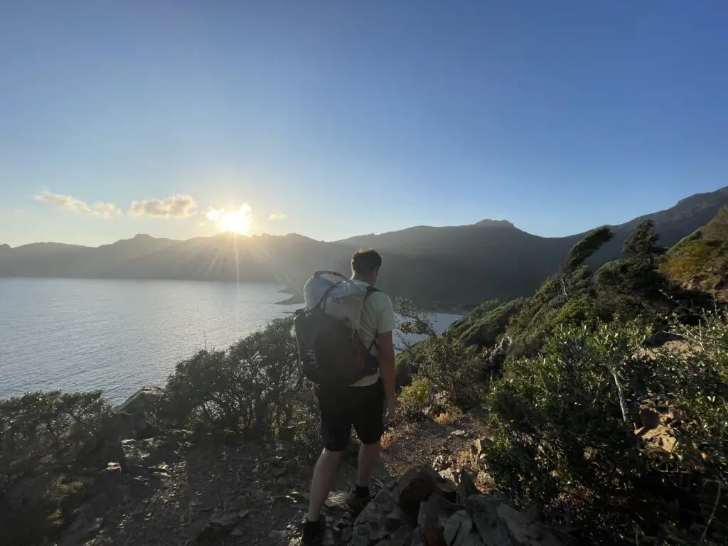 rando itinérante en corse avec le sac muon 40L rab