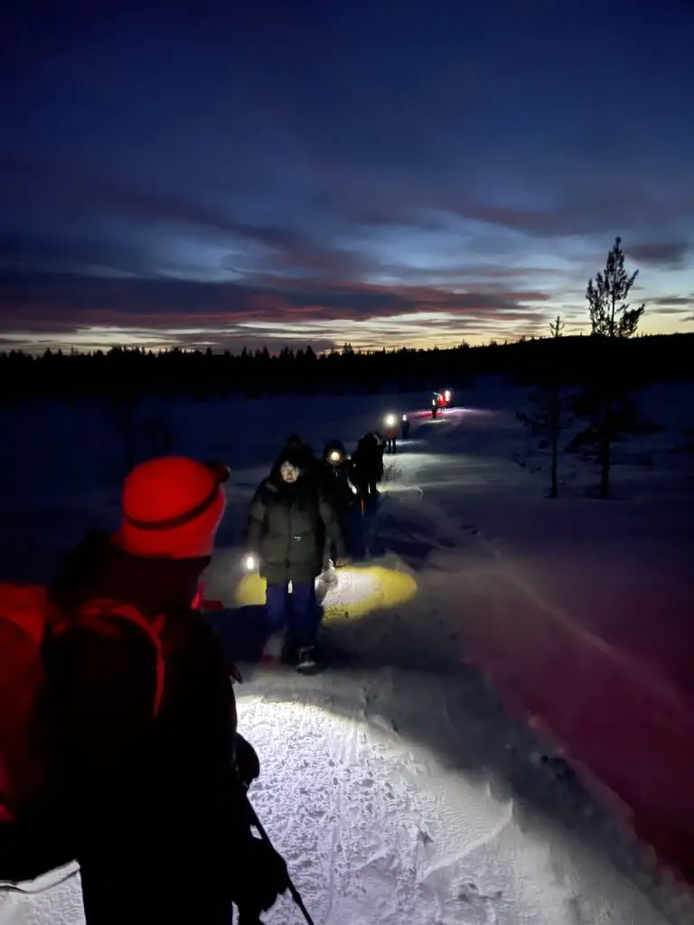 rando raquettes à neige en laponie suédoise